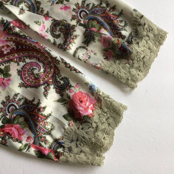 VICTORIAS SECRET GOLD LABEL SATIN FLORAL PAJAMA SHIRT SMALL - Picture 9 of 13